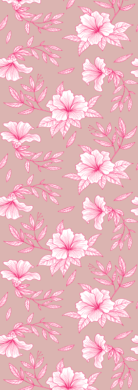 Tapis vinyle chambre lotus rose néon - TenStickers