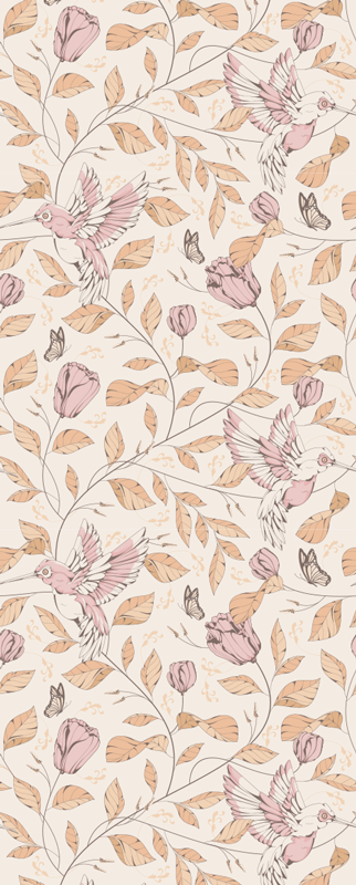 Tapis vinyle chambre motif tulipes couleurs beiges - TenStickers