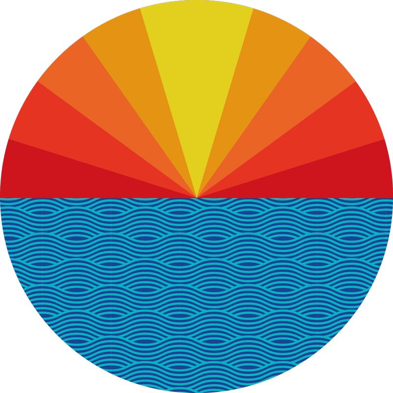 Tapis vinyle nature coucher de soleil rétro marin - TenStickers