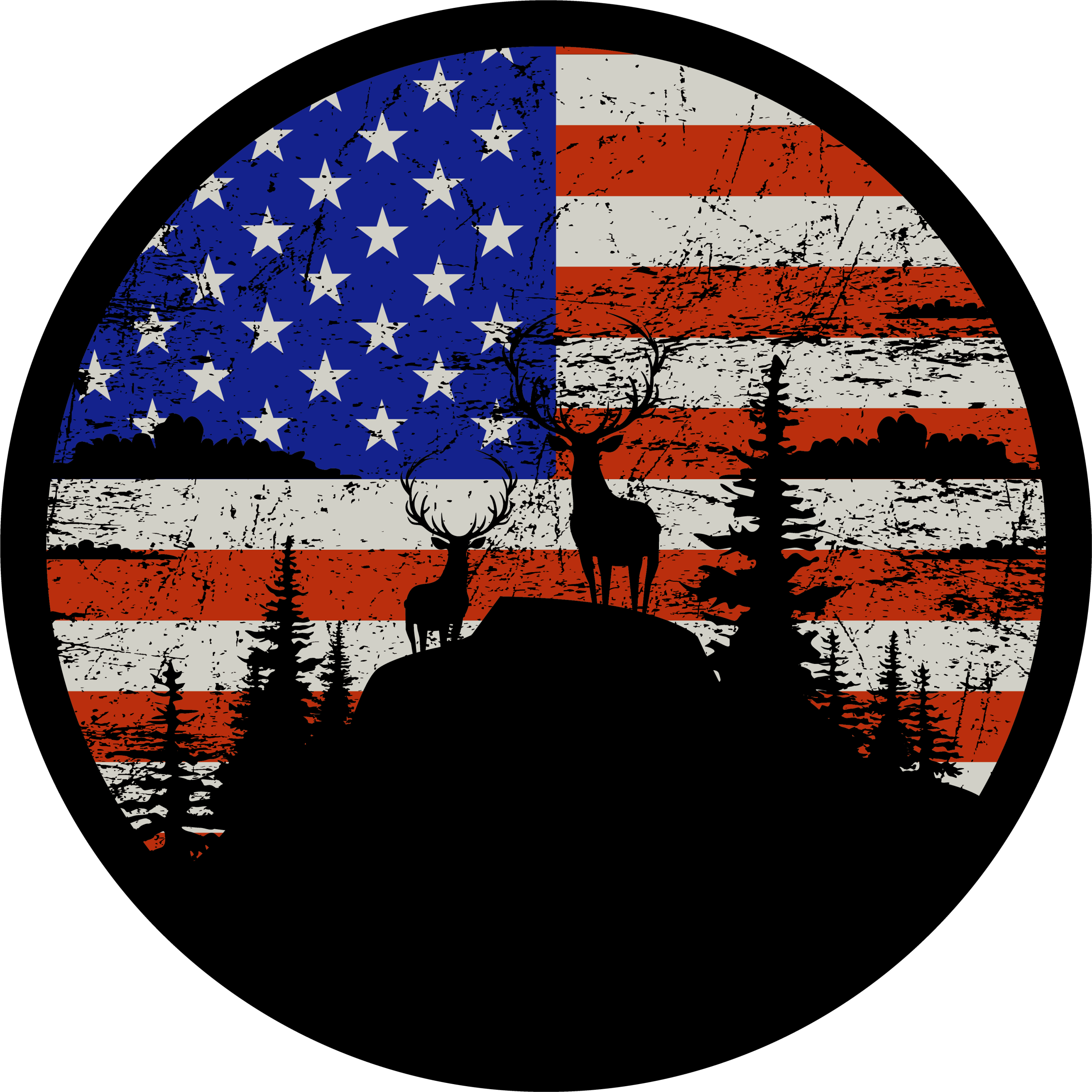 Tapis vinyle nature silhouette montagne drapeau américain - TenStickers