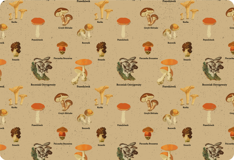 Tapis vinyle nature champignons vintage - TenStickers