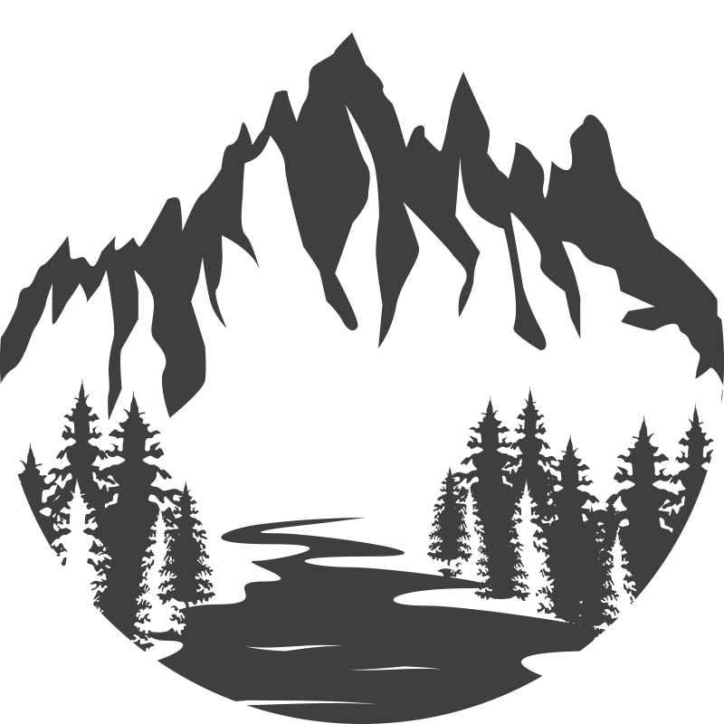 Tapis vinyle nature silhouette de paysage montagneux - TenStickers