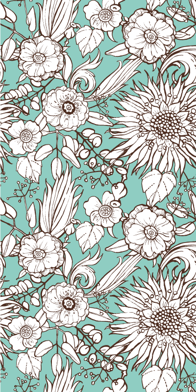 Tapis vinyle nature motif écran floral - TenStickers