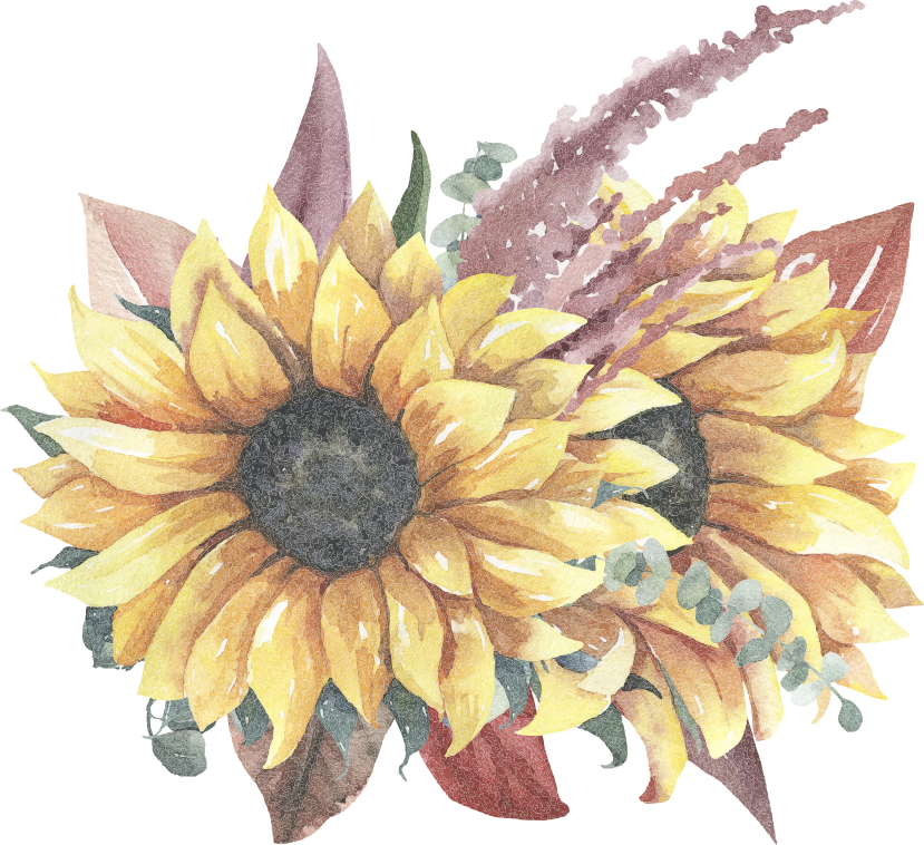 Tapis vinyle nature arrangement floral tournesols - TenStickers