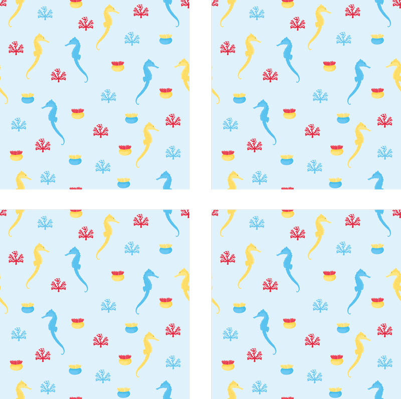 Tapis vinyle nature hippocampe éclaboussure nature - TenStickers