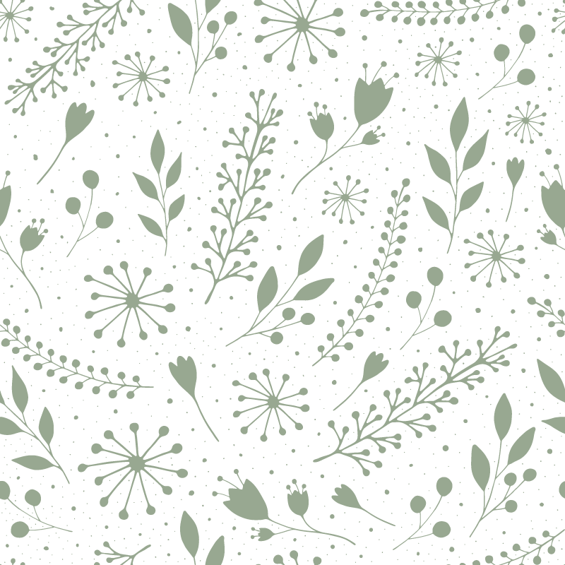 Tapis vinyle fleurs et plantes feuilles vertes design - TenStickers