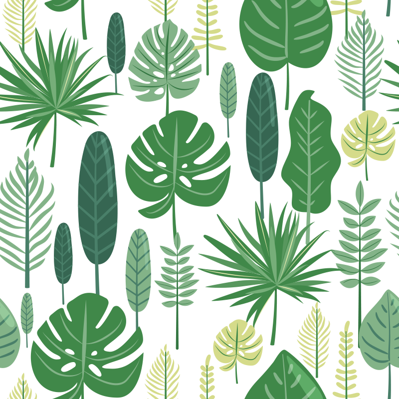 Tapis vinyle fleurs et plantes monstera vert élégant - TenStickers