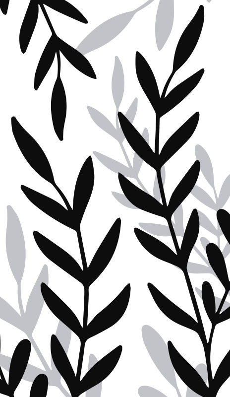 Tapis vinyle fleurs et plantes feuille vinyle translucide - TenStickers
