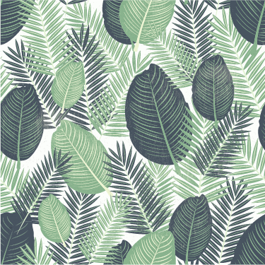 Tapis vinyle fleurs et plantes feuillage tropical - TenStickers