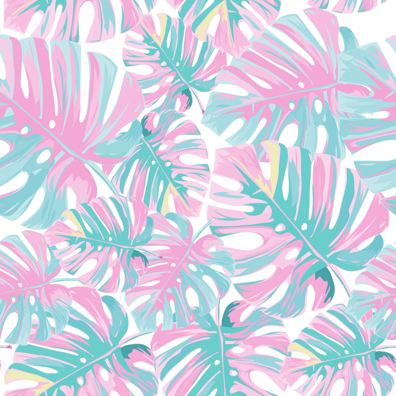 Tapis vinyle fleurs et plantes monstera deliciosa - TenStickers