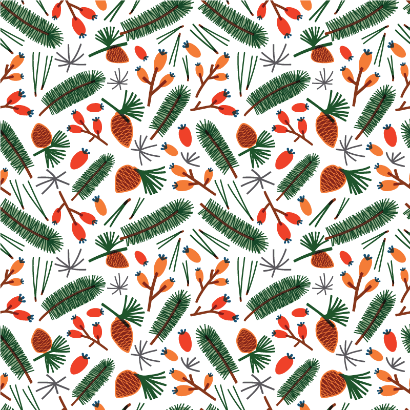 Tapis vinyle fleurs et plantes motifs feuilles automnales - TenStickers