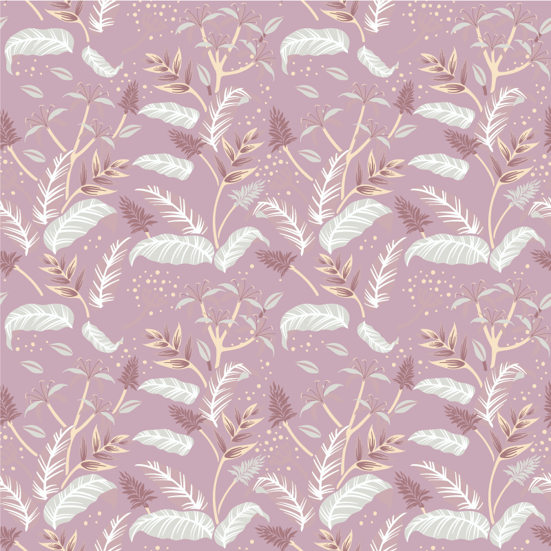 Tapis vinyle fleurs et plantes design tropical rose vintage - TenStickers