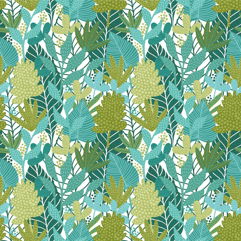 Tapis vinyle fleurs et plantes design tropical bohème - TenStickers