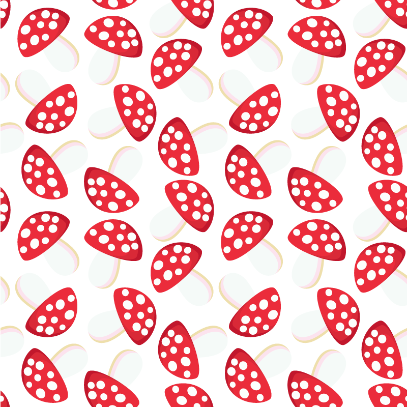 Tapis vinyle fleurs et plantes champignons classiques - TenStickers