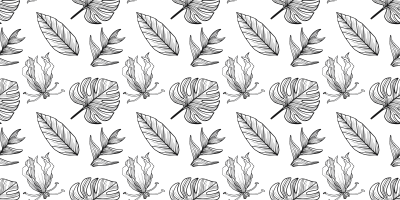 Tapis vinyle fleurs et plantes motifs feuillus - TenStickers