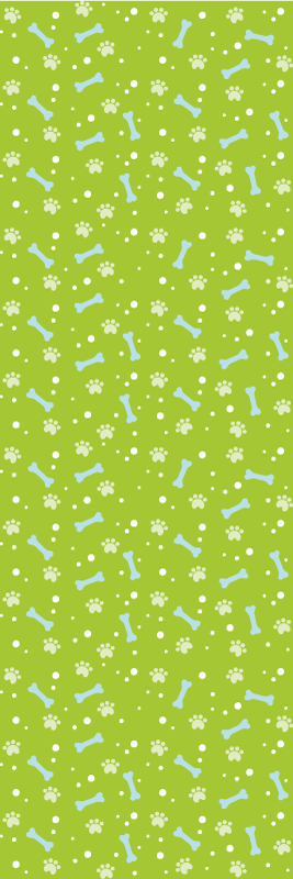 Tapis vinyle chambre pattes de chien bleues et vertes - TenStickers