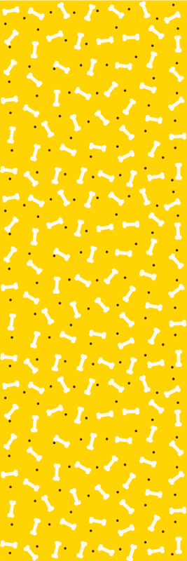 Tapis vinyle chambre os de chien sur fond jaune - TenStickers