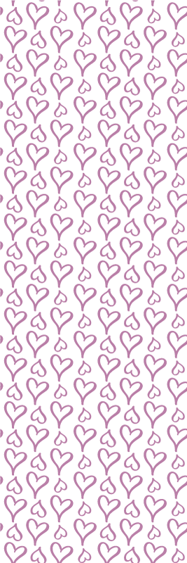 Tapis vinyle chambre icônes de cœur roses illustrées - TenStickers
