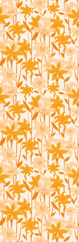 Tapis vinyle chambre petites fleurs orange mignonnes - TenStickers