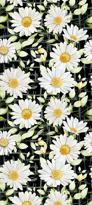 Tapis vinyle chambre fleurs réalistes sur rayures - TenStickers