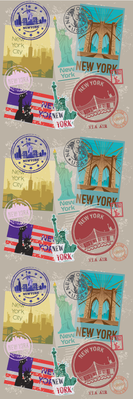 Tapis vinyle chambre collage vintage de new york - TenStickers