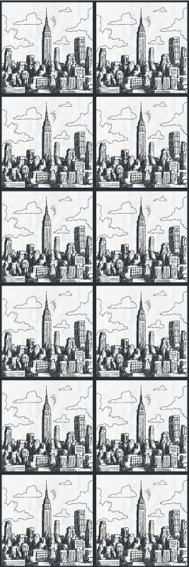 Tapis vinyle chambre collage croquis nyc - TenStickers