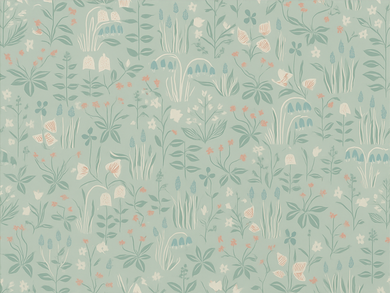 Tapis vinyle chambre floral scandi - TenStickers