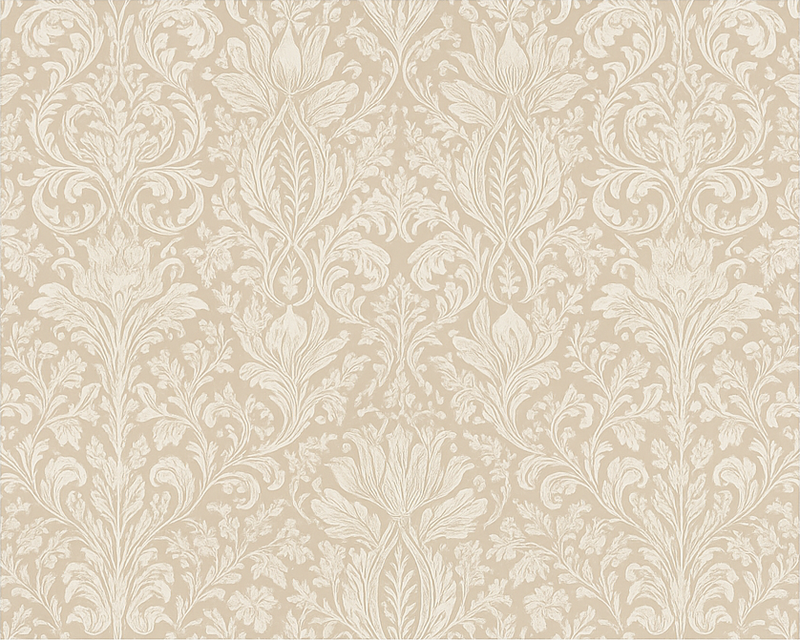 Tapis vinyle chambre fleurs beiges classiques - TenStickers