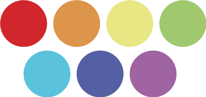 Tapis vinyles géométriques gros points arc-en-ciel - TenStickers
