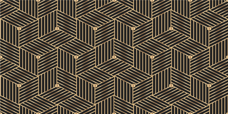Tapis vinyles géométriques motif déco doré - TenStickers