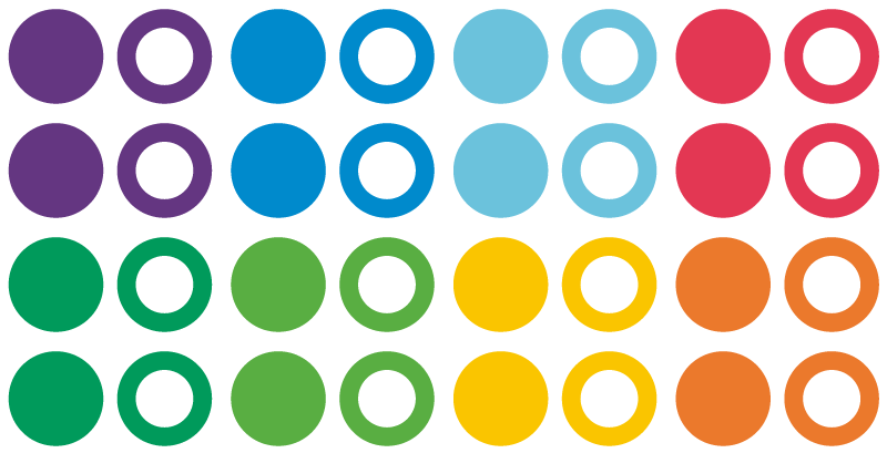 Tapis vinyles géométriques cercles aux couleurs arc-en-ciel - TenStickers