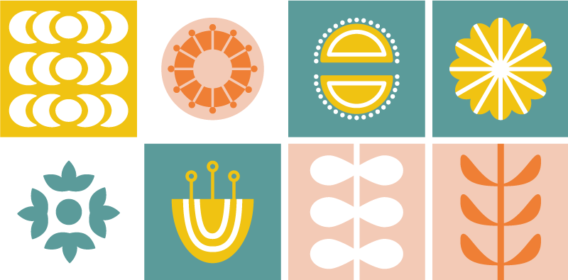 Tapis vinyles géométriques azulejos norvégiens - TenStickers