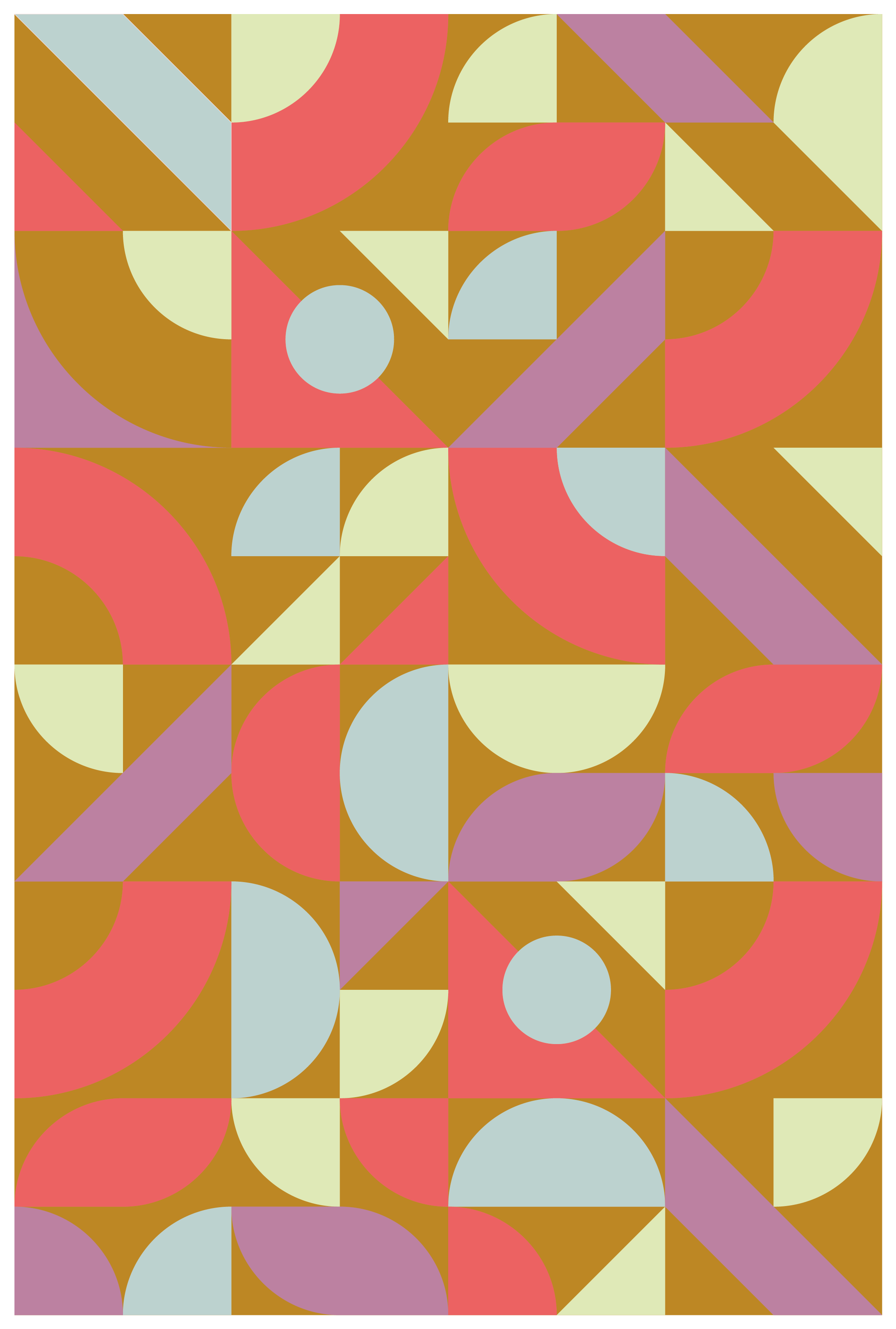 Tapis vinyles géométriques couleurs rétro - TenStickers
