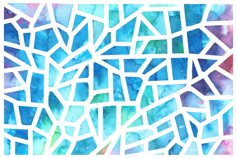 Tapis vinyles géométriques mosaïque en triangles aquarelle - TenStickers