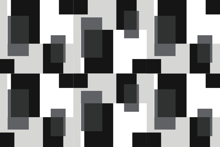 Tapis vinyles géométriques blocs de couleurs noir et blanc - TenStickers