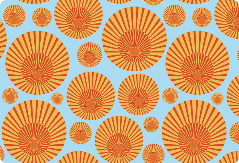 Tapis vinyles géométriques soleil des années 70 - TenStickers