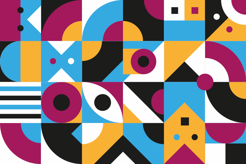 Tapis vinyles géométriques formes géométriques colorées - TenStickers