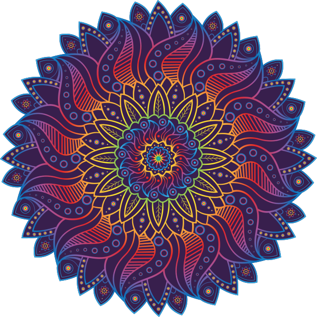 Tapis vinyles géométriques mandala arc-en-ciel - TenStickers