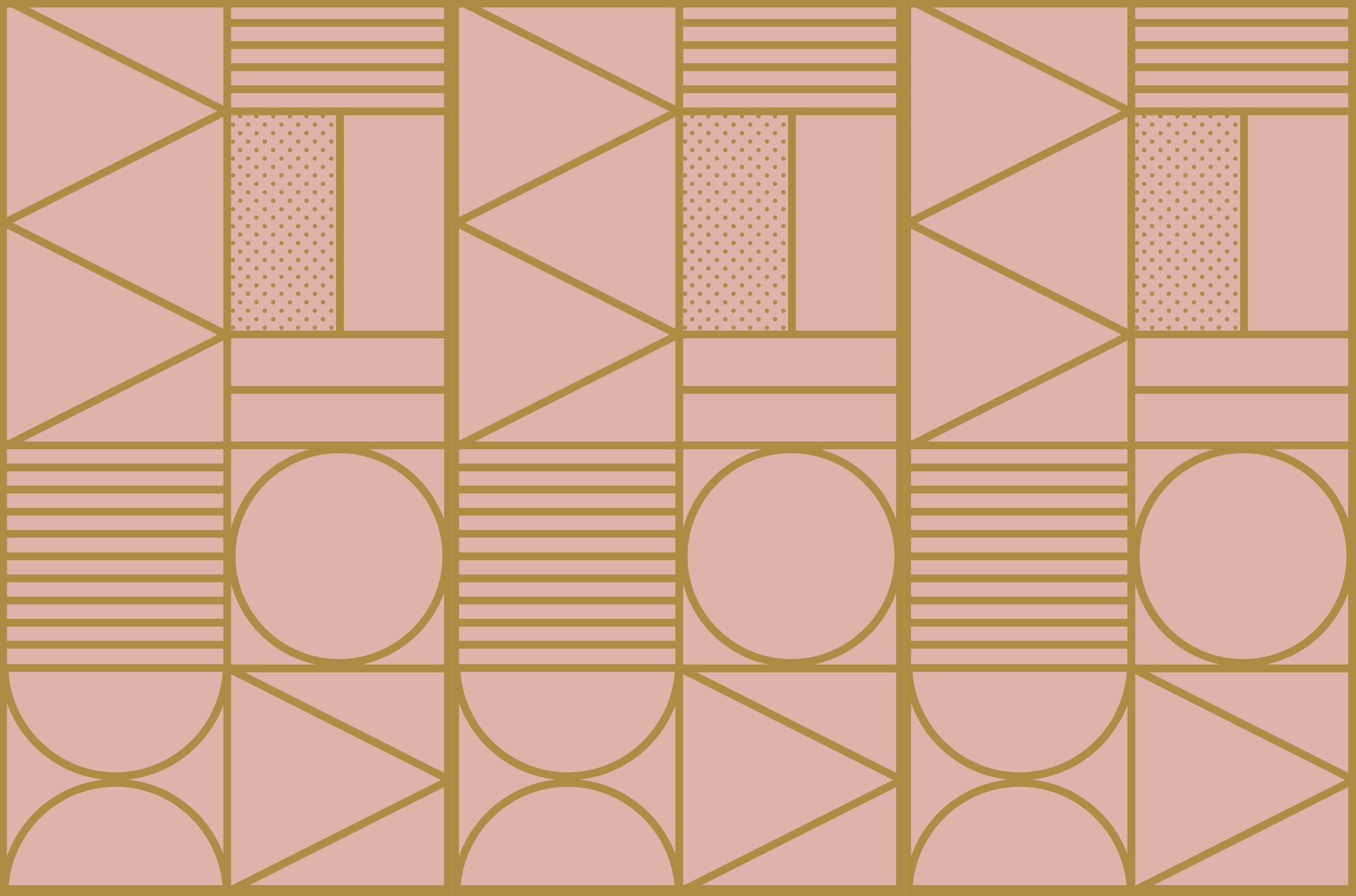 Tapis vinyles géométriques blocs or et rose - TenStickers