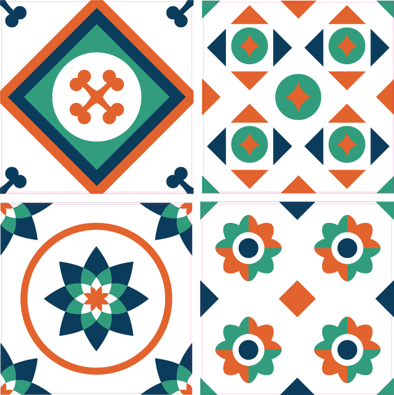 Tapis vinyles géométriques carreaux géométriques - TenStickers
