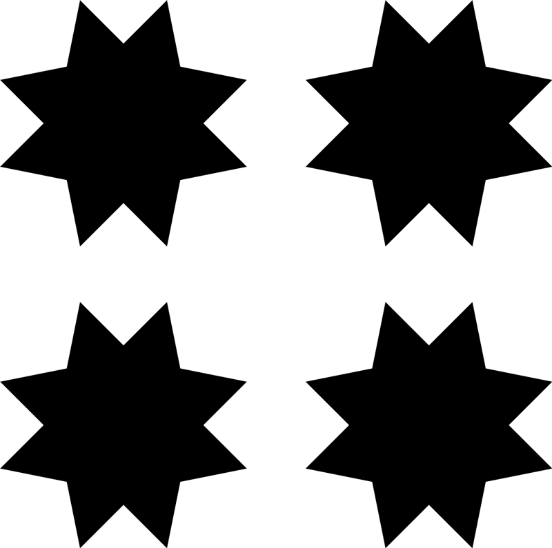 Tapis vinyles géométriques Étoiles noires - TenStickers