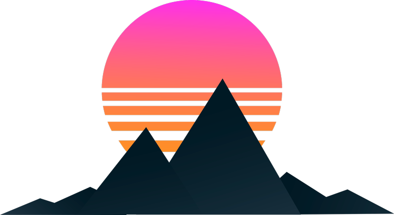 Tapis vinyles géométriques coucher de soleil en montagne - TenStickers