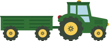 Tapis vinyle pour enfants tracteur vert et chariot - TenStickers