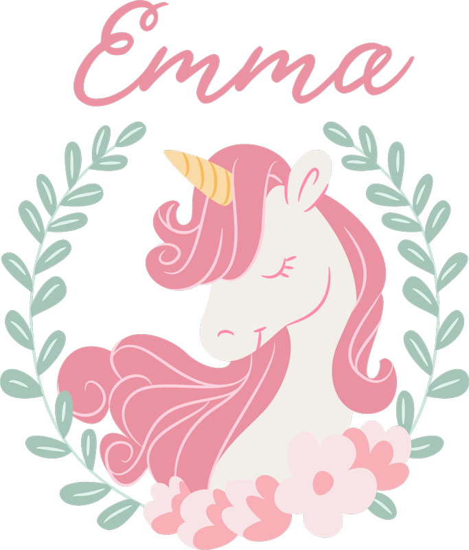 Tapis vinyle pour enfants licorne princesse personnalisée - TenStickers