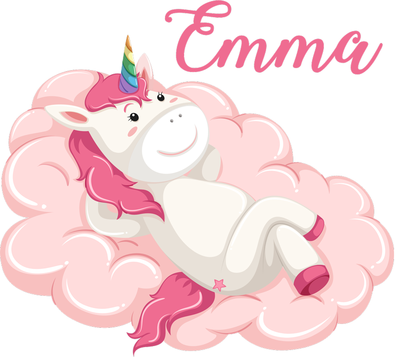 Tapis vinyle pour enfants licorne dans les nuages - TenStickers