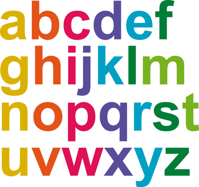 Tapis vinyle pour enfants alphabet couleurs minimalistes - TenStickers