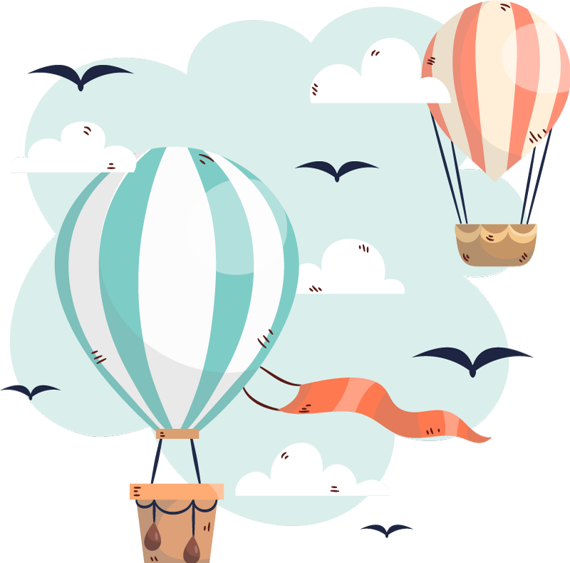 Tapis vinyle pour enfants ballons et nuages - TenStickers