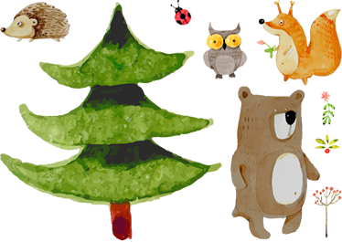 Tapis vinyle pour enfants animaux sauvages de la forêt - TenStickers