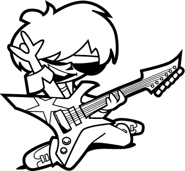 Tapis vinyle pour enfants adolescent avec guitare - TenStickers