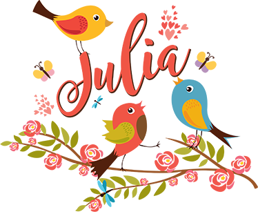 Tapis vinyle pour enfants oiseaux de printemps avec nom - TenStickers